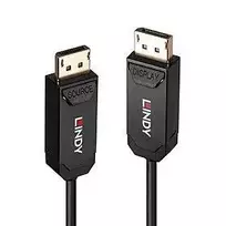 DisplayPort Kabelis - LINDY Šviesolaidinis Hibridinis DisplayPort 2.0 UHBR10 Kabelis, 7680x4320@60Hz, 10 m, Juodas