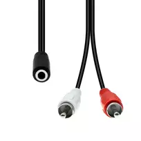 Kabelis ProXtend Mini-Jack 3-Pin to 2 x RCA Cable F-M Juodas 20cm