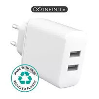 Įkroviklis eStuff INFINITE USB-A 2x USB-A 24W Baltas (ES637005-BULK)