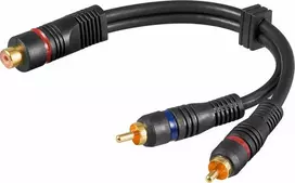 Goobay 2 x RCA vyriškas - RCA moteriškas -y-kabelis, 20 cm