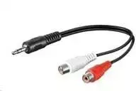 Kabelis PremiumCord Jack 3.5mm - RCA (Cinch) x2 0.2m juoda (kjackinf02)