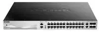 Šakotuvas D-Link DGS-3130-30PS/E L3 sukraunamas valdomas Gigabit PoE jungiklis, 24x PoE gigabit, 2x 10GBASE-T, 4x SFP+, 370W PoE