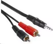 Kabelis PremiumCord Jack 3,5 mm - RCA (Cinch) x2 3m juoda (kjackcin3)