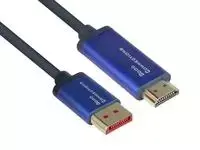 Alcasa Good Connections Geros jungtys DP/HMDI 1.4 jungties kabelis 4K UHD @ 60Hz SmartFLEX aliuminio mėlynas 2m