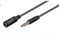 „Premiumcord“ kabelio lizdas 3,5 mm 4 kontaktų M/F 1 m, skirtas Apple iPhone, iPad, iPod