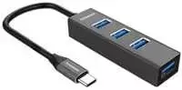 PremiumCord 5G SuperSpeed USB šakotuvas USB-C iki 4x USB 3.2 Gen 1
