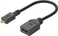 PremiumCord Flexi adapteris HDMI A tipo lizdas - mikro HDMI D tipo kištukas lanksčiam prijungimui