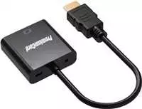 PremiumCord HDMI į VGA konverteris su 3,5 mm stereo lizdo garsu, juodas