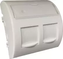 Adapteris 45x45 2xRJ45 su dulkių sklendėmis (išgaubta suapvalinta) ALANTEC