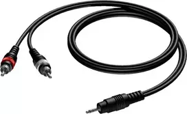 Kabelis Procab Jack 3.5mm - RCA (Cinch) x2 10m juoda (CAB711 / 10)