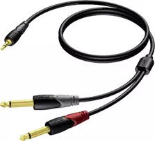 Kabelis Procab Jack 3.5mm – Jack 6.3mm x2 3 m juoda (CLA713/3)