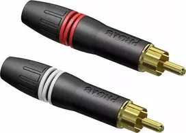 Procab AV adapteris PROCAB PCR2M/BG Kabelio jungtis – profesionalus RCA/Cinch kištukas – auksiniai kontaktai – pora Juodas korpusas