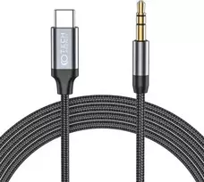 Kabelis 1m USB-C – AUX mini jack 3,5mm Tech-Protect Ultraboost juodos spalvos