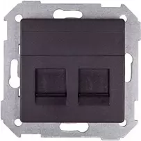 Kontakt-Simon Simon 82 Apima dviejų kompiuterių lizdą 2xRJ45 butas su adapteriu ir grafito diafragma (82006-38)