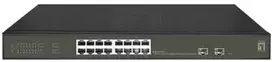 Šakotuvas Level One Carruzzo LevelOne GES-2118P tinklo komutatorius Valdomas L2 Gigabit Ethernet (10/100/1000) Maitinimas per Eternetą (PoE) Juoda