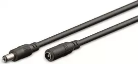 DC prailgintuvas 5.5/2.1mm - kaištis-lizdas - 3m - juodas - Goobay 71399