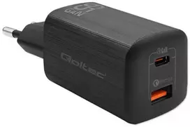 Įkroviklis Qoltec GaN Ultra (50766) 65W USB-C / USB (juodas)