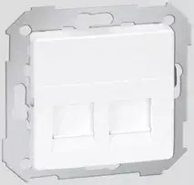 Kontakt-Simon Simon 82 Apima dvipusio elektroninio lizdo 2xRJ butas su adapteriu ir balta diafragma (82006-30)