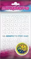 Kolm Lovi Minipicto Minipikto klaviatūros lipdukas EST/RUS KB-MAC-EE-RU-WHT, balta/pilka/mėlyna