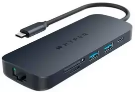 Targus Hiper | „HyperDrive Next 8 Port“ USB-C šakotuvas, 140 W | Ethernet LAN (RJ-45) jungtys 1 | HDMI jungtys kiekis 1