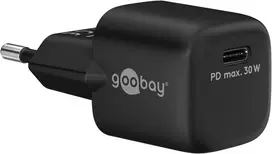 Įkroviklis jungiama į tinklą USB-C PD GaN 30W Goobay Juoda