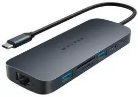 Hiper | „HyperDrive Next 11“ prievado USB-C šakotuvas | HD4006GL | Ethernet LAN (RJ-45) jungtys 1 | HDMI jungtys kiekis 2 x 4K 60Hz