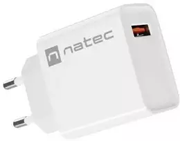 NATEC USB įkroviklis Ribera USB-A 18W baltas