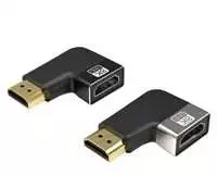 PREMIUMCORD adapteris 8K HDMI A - HDMI A, F/M, 90° kampas - kairysis