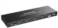 PremiumCord 4K@60Hz HDMI2.0 KVM jungiklis 4:1 su nuotolinio valdymo pultu