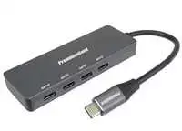 HUB USB PremiumCord PREMIUMCORD Hub USB-C su 4x USB 3.2 Typ-C, 5G SuperSpeed, Aliuminis