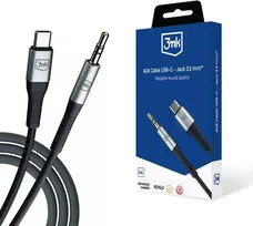 3MK kabelis AUX USB-C - Jack 3,5 mm 1m