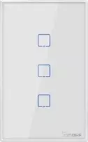 Šakotuvas Sonoff T2US3C - 3-Gan Wi-Fi Smart Wall Switch US - Baltas