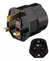 Premiumcord Goobay Travel adapteris JK lizdui ir prietaisams su čekišku kištuku ir įžeminimo kaiščiu