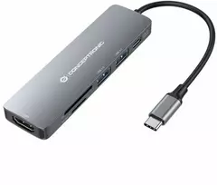Carruzzo Conceptronic DONN11G knyginių kompiuterių dokas / jungčių replikatorius Vielinis USB 3.2 Gen 1 (3.1 Gen 1) Type-C Pilka