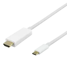 USB-C - HDMI kabelis DELTACO 4K UHD, paauksuotos jungtys,1m, baltas / R00140020