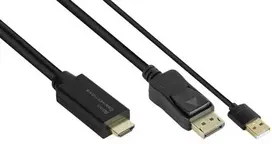 Alcasa Geros jungtys Geros jungtys Adapteriai HDMI 2.0b St ir DisplayPort 1.2 St 4K @ 60Hz 2m