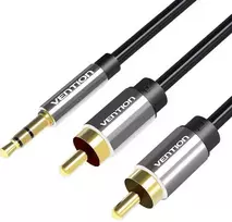 Vention 3.5 mm kištukinis ir 2x RCA kištukas garso kabelis 1.5 m ventiliacijos BCFBG juodas