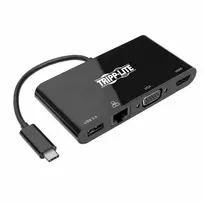 Eaton USB-C 4K HDMI, VGA, USB-A, GbE, HDCP kelių prievadų adapteris U444-06N-HV4GUB juodas