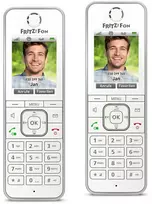 Šakotuvas 2er Pack FRITZ!Fon C6 DECT-Telefonas, Weiß [Farbdisplay 180 ppi, beleuchtete Tastatur]