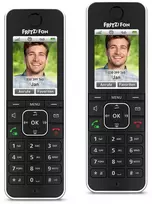 Šakotuvas 2 vnt. FRITZ!Fon C6 DECT telefonų, juodų [spalvotas ekranas 180 ppi, apšviesta klaviatūra]