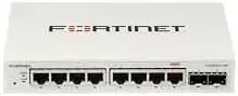 Šakotuvas FORTINET FS-108F L2 komutatorius - 8 x GE RJ45 jungtys 2 x GE SFP 12V/3A maitinimo adapteris be ventiliatoriaus, kurio įėjimo įtampa 100