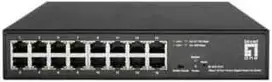 Šakotuvas Level One Carruzzo LevelOne GES-2216 tinklo komutatorius Valdomas L2 Gigabit Ethernet (10/100/1000) Juoda