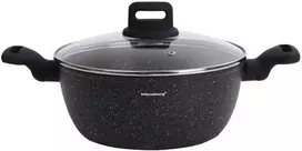 Puodas Puodas, juodas marmuras, 24 cm skersmens, 3,79 l, Klausberg
