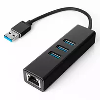 Spacetronik Daugiaportis USB į 3 USB + RJ45 SPU-M07, juodas