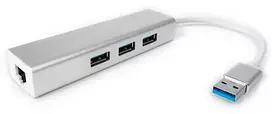Spacetronik Daugiaportis USB į 3 USB + RJ45 SPU-M06 sidabrinis