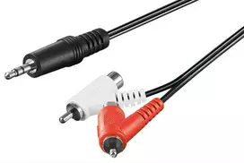 Wentronic Kabelis garso lizdas 3,5 mm - 2x RCA gn/wt Goobay 1,5 m