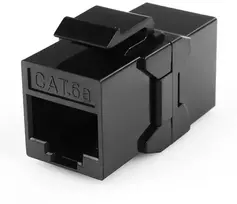 Spacetronik Keystone RJ45 CAT 6A gn/gn statinės jungtis, juoda