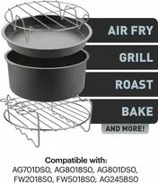 Gruzdintuvė OBH Nordica/Tefal Easy Fry priedų rinkinys, skirtas OBH Nordica XXL airfryer modeliams