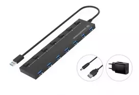 Carruzzo Conceptronic HUBBIES19BP sąsajos šakotuvas USB 3.2 Gen 1 (3.1 Gen 1) Type-A 5000Mbit/ai Juoda