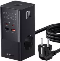 Sieninis įkroviklis / maitinimo juosta Baseus PowerCombo 100W (juoda)